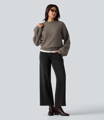 Stand Collar Long Sleeve Work Sweater Stand Collar Long Sleeve Work Sweater