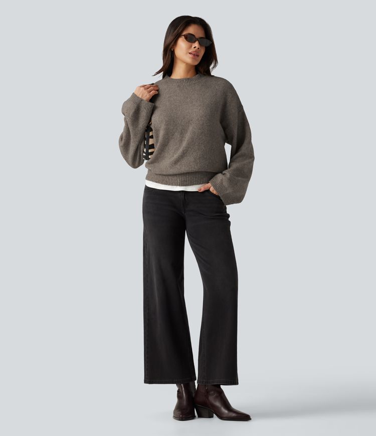 Stand Collar Long Sleeve Work Sweater Stand Collar Long Sleeve Work Sweater
