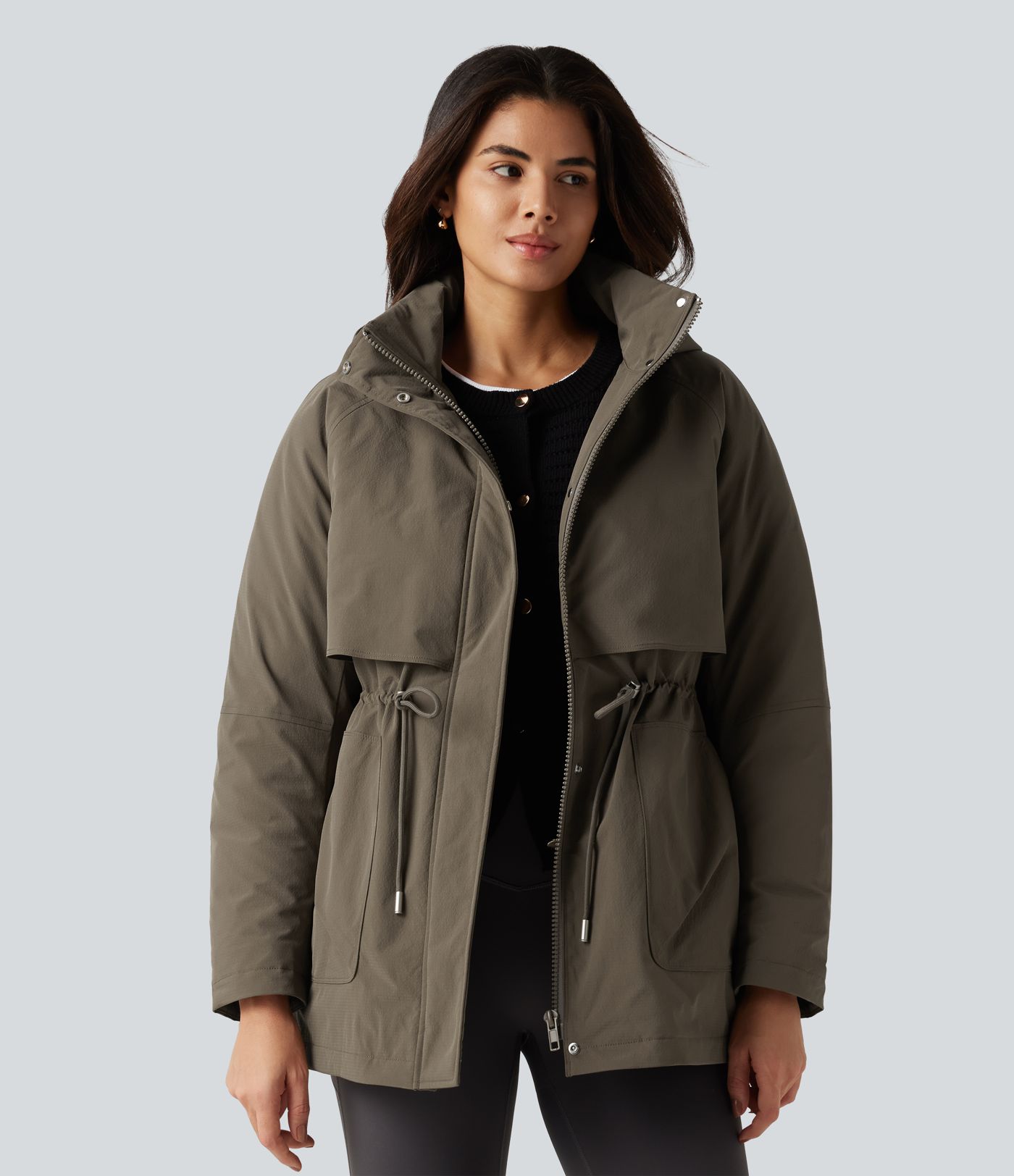 Hooded Long Sleeve Casual Padded Jacket with Pockets