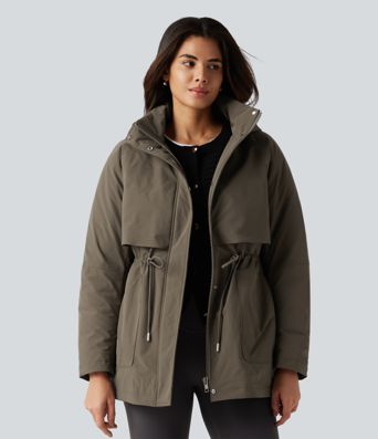 Hooded Long Sleeve Casual Padded Jacket with Pockets