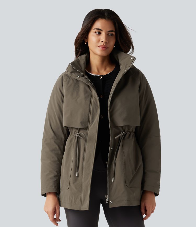 Hooded Long Sleeve Casual Padded Jacket with Pockets