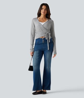 Long Sleeve Tie Side Casual Cardigan