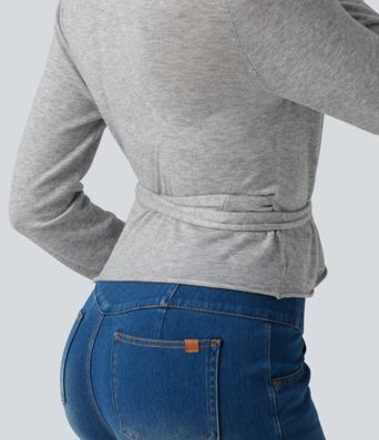 Long Sleeve Tie Side Casual Cardigan