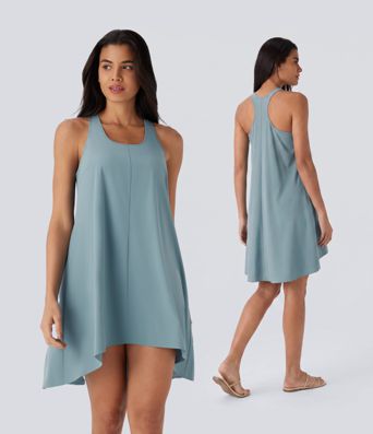 Breezeful™ RacerPocket High Low Flowy Mini Quick Dry Casual Dress Breezeful™ RacerPocket High Low Flowy Mini Quick Dry Casual Dress