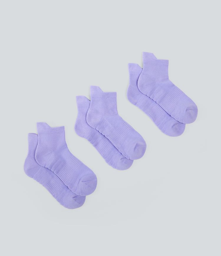 3-Pair Color Block Sweater Yoga Socks
