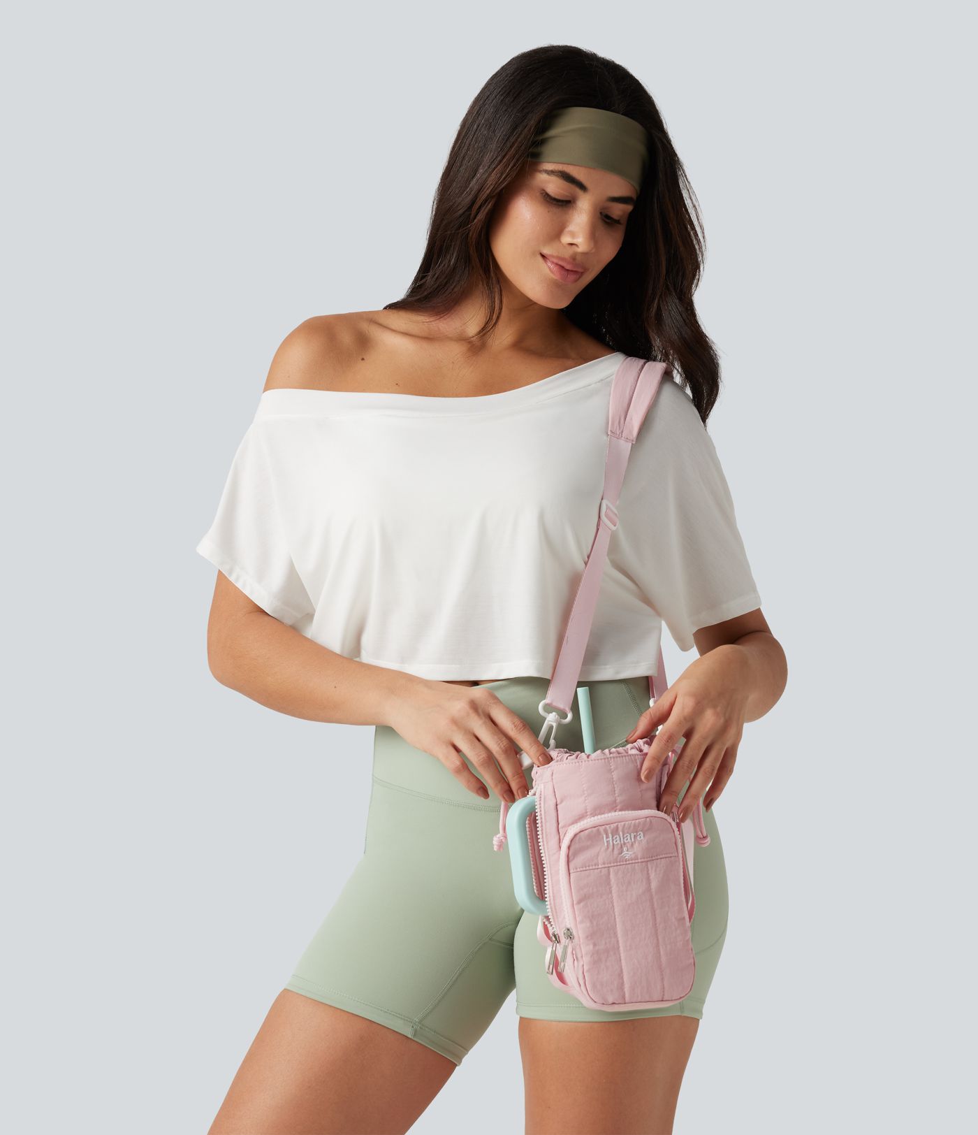 Yoga Crossbody Bag with Zipper Pocket 