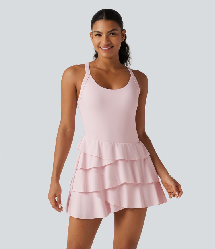 Robe-short de tennis SoftlyZero™ Airy effet frais InstantCool mini à volants superposés avec coussinets amovibles et poches, accès facile Easy Peasy Robe-short de tennis SoftlyZero™ Airy effet frais InstantCool mini à volants superposés avec coussinets amovibles et poches, accès facile Easy Peasy