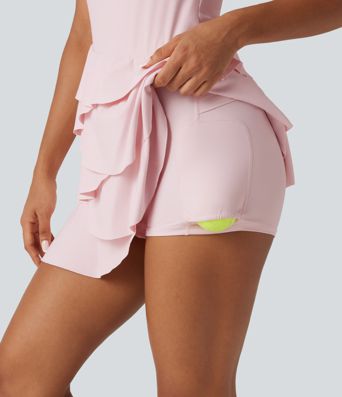 Robe-short de tennis SoftlyZero™ Airy effet frais InstantCool mini à volants superposés avec coussinets amovibles et poches, accès facile Easy Peasy Robe-short de tennis SoftlyZero™ Airy effet frais InstantCool mini à volants superposés avec coussinets amovibles et poches, accès facile Easy Peasy