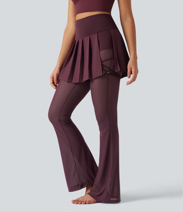 Breezeful™ - Plissierte 2-in-1 Leggings mit Rock mit hohem Bund, mehreren Taschen und Kontrast-Mesh - schnelltrocknend Breezeful™ - Plissierte 2-in-1 Leggings mit Rock mit hohem Bund, mehreren Taschen und Kontrast-Mesh - schnelltrocknend