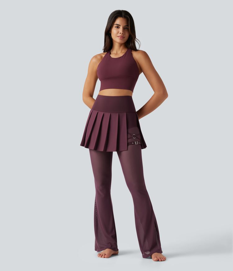 Breezeful™ - Plissierte 2-in-1 Leggings mit Rock mit hohem Bund, mehreren Taschen und Kontrast-Mesh - schnelltrocknend Breezeful™ - Plissierte 2-in-1 Leggings mit Rock mit hohem Bund, mehreren Taschen und Kontrast-Mesh - schnelltrocknend