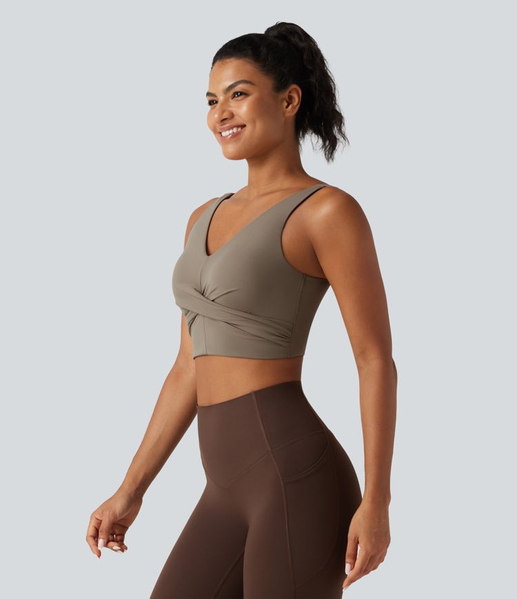 Halara UltraSculpt™ Medium Support Built-in Bra Crossover Running Sports Bra