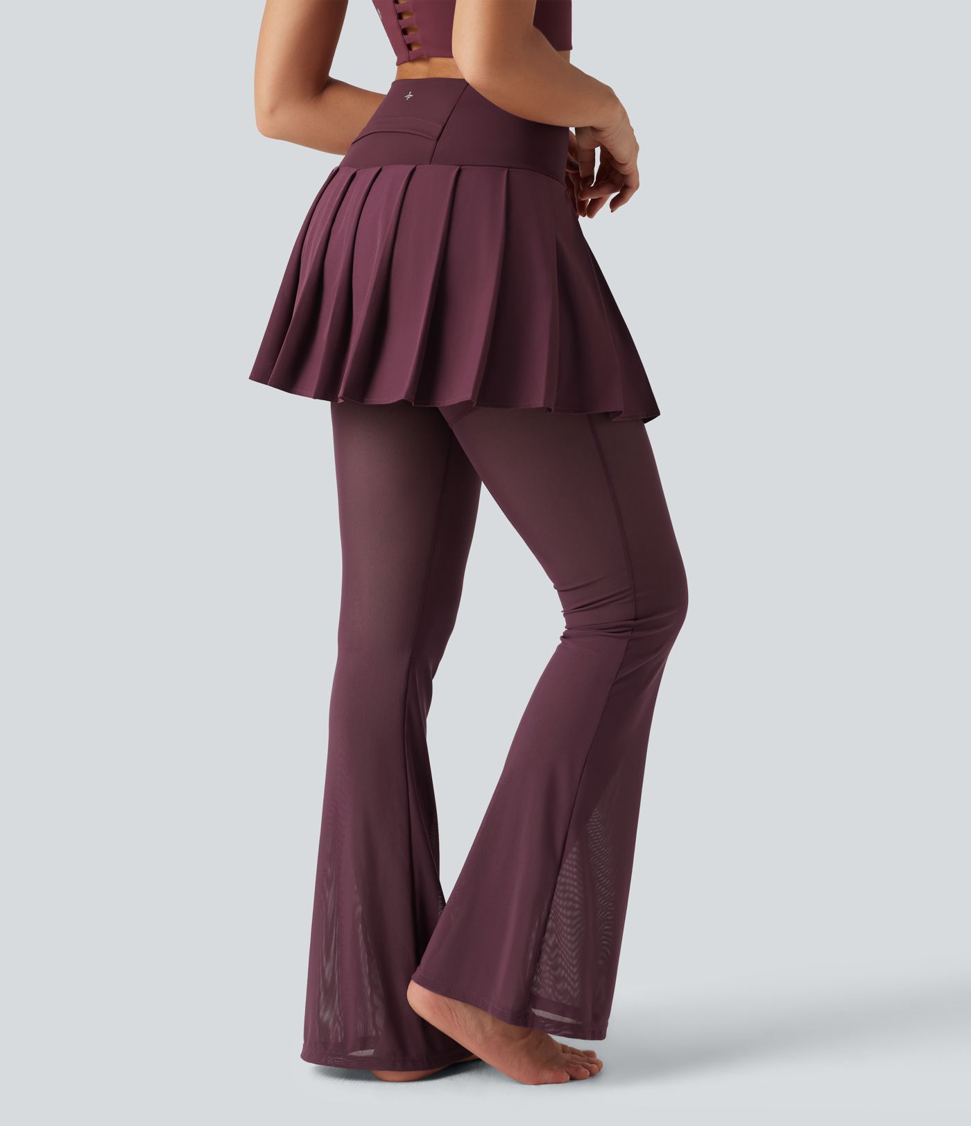 Breezeful™ - Plissierte 2-in-1 Leggings mit Rock mit hohem Bund, mehreren Taschen und Kontrast-Mesh - schnelltrocknend Breezeful™ - Plissierte 2-in-1 Leggings mit Rock mit hohem Bund, mehreren Taschen und Kontrast-Mesh - schnelltrocknend