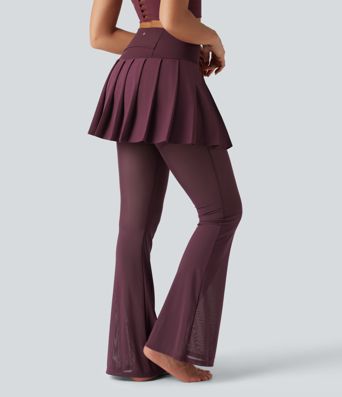 Breezeful™ - Plissierte 2-in-1 Leggings mit Rock mit hohem Bund, mehreren Taschen und Kontrast-Mesh - schnelltrocknend Breezeful™ - Plissierte 2-in-1 Leggings mit Rock mit hohem Bund, mehreren Taschen und Kontrast-Mesh - schnelltrocknend