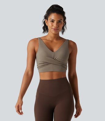 Halara UltraSculpt™ Medium Support Built-in Bra Crossover Running Sports Bra