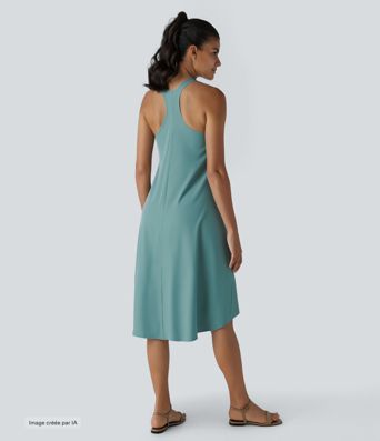 Robe décontractée mi-longue Breezeful™ dos nageur poche latérale fluide asymétrique séchage rapide A-C Robe décontractée mi-longue Breezeful™ dos nageur poche latérale fluide asymétrique séchage rapide A-C