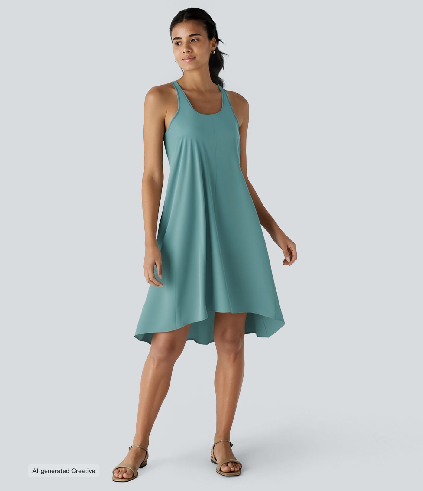 Breezeful™ RacerPocket vestido midi fluido con bajo asimétrico (alto-bajo), de secado rápido y estilo casual Breezeful™ RacerPocket vestido midi fluido con bajo asimétrico (alto-bajo), de secado rápido y estilo casual