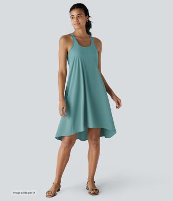 Robe décontractée mi-longue Breezeful™ dos nageur poche latérale fluide asymétrique séchage rapide A-C Robe décontractée mi-longue Breezeful™ dos nageur poche latérale fluide asymétrique séchage rapide A-C