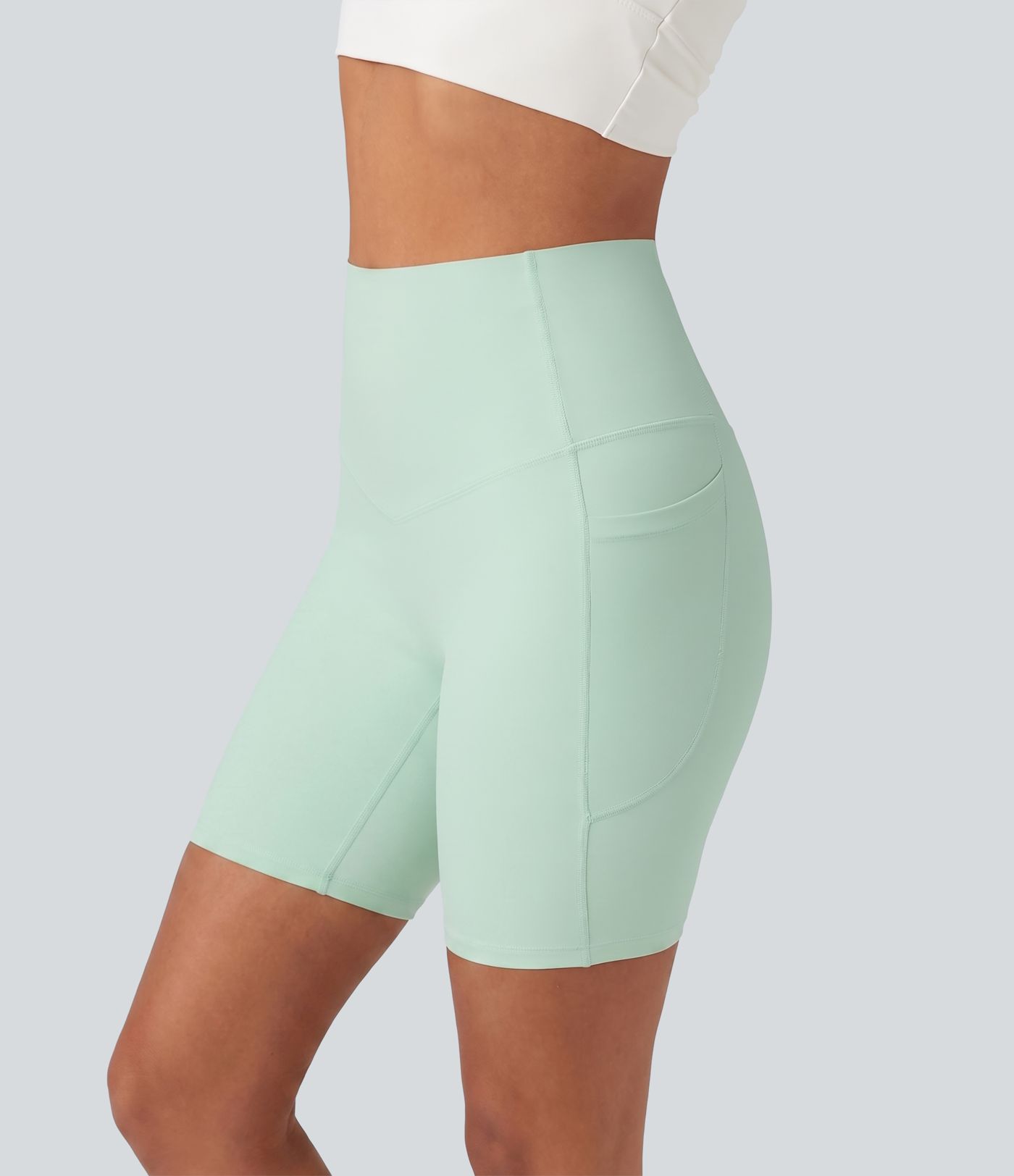 Halara UltraSculpt™ High Waisted Tummy Control Shaping Training Biker Shorts 7'' with Pockets Halara UltraSculpt™ High Waisted Tummy Control Shaping Training Biker Shorts 7'' with Pockets