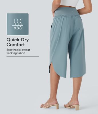 Breezeful™ Caprihose mit hoher Taille, Crossover-Tasche, schnelltrocknend