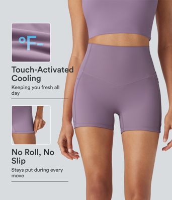 Halara UltraSculpt™ Cool Quick Dry High Waisted Tummy Control Shaping Yoga Biker Shorts 3'' with Pockets-UPF50+