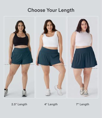Super hoher Bund mit Tasche und 2-in-1-Funktion – Plus-Size Yoga-Shorts, 4'' längere Länge Super hoher Bund mit Tasche und 2-in-1-Funktion – Plus-Size Yoga-Shorts, 4'' längere Länge