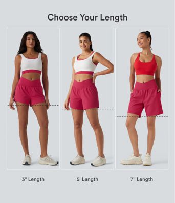 SoftlyZero™ Airy Crossover High Waisted 2-in-1 InstantCool Yoga Shorts 5'' with Pockets SoftlyZero™ Airy Crossover High Waisted 2-in-1 InstantCool Yoga Shorts 5'' with Pockets