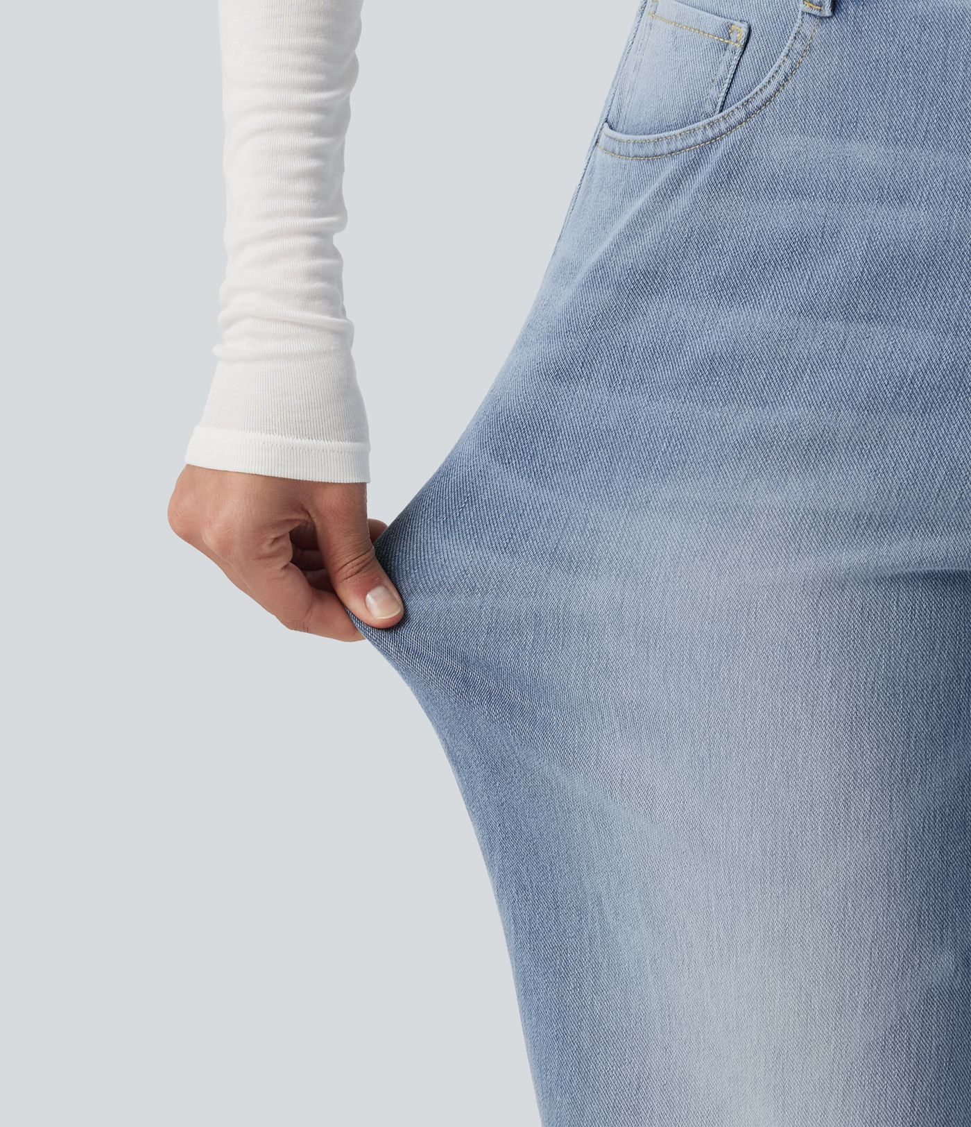Halara Flex™ High Waisted Straight Leg Stretchy Casual Jeans Halara Flex™ High Waisted Straight Leg Stretchy Casual Jeans