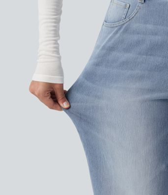 Halara Flex™ High Waisted Straight Leg Stretchy Casual Jeans Halara Flex™ High Waisted Straight Leg Stretchy Casual Jeans