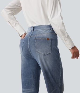 Halara Flex™ jeans casual elásticos de talle alto y pierna recta Halara Flex™ jeans casual elásticos de talle alto y pierna recta