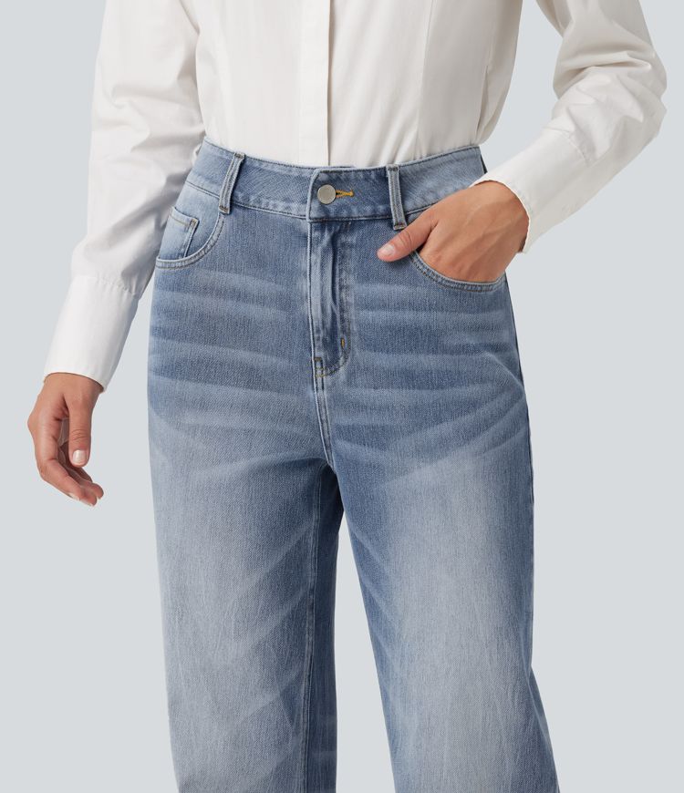 Halara Flex™ jeans casual elásticos de talle alto y pierna recta Halara Flex™ jeans casual elásticos de talle alto y pierna recta