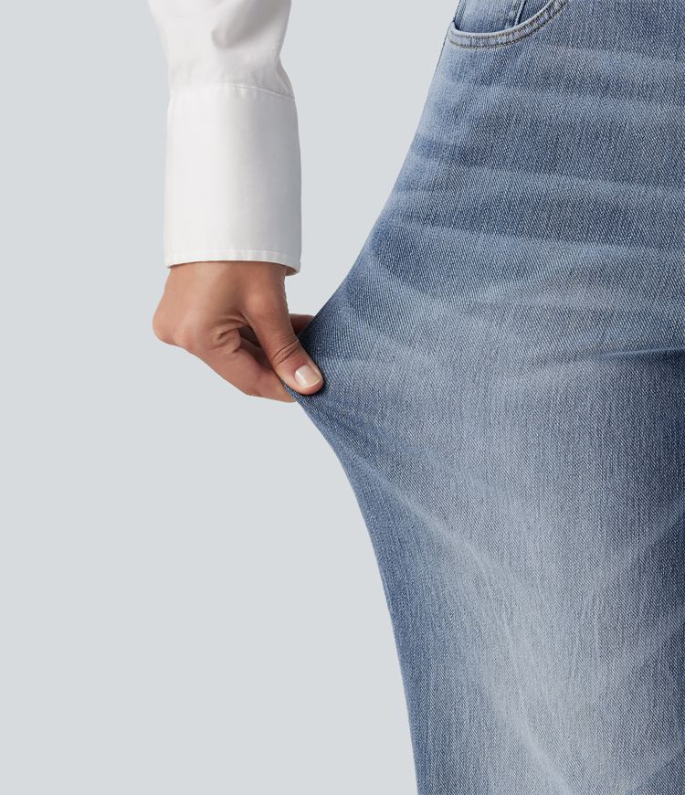 Halara Flex™ jeans casual elásticos de talle alto y pierna recta Halara Flex™ jeans casual elásticos de talle alto y pierna recta