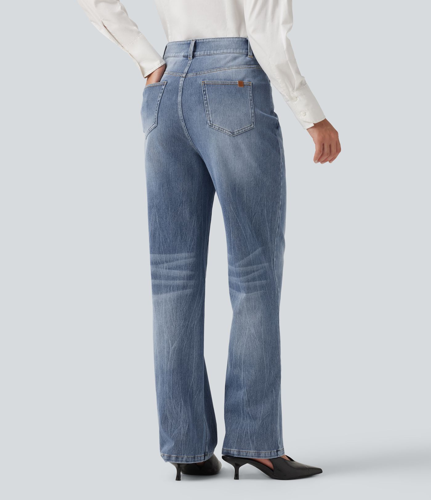 Halara Flex™ jeans casual elásticos de talle alto y pierna recta Halara Flex™ jeans casual elásticos de talle alto y pierna recta