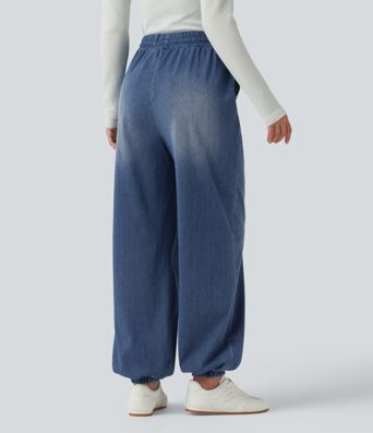 Halara Flex™ High Waisted Drawstring Denim Casual Joggers with Pockets