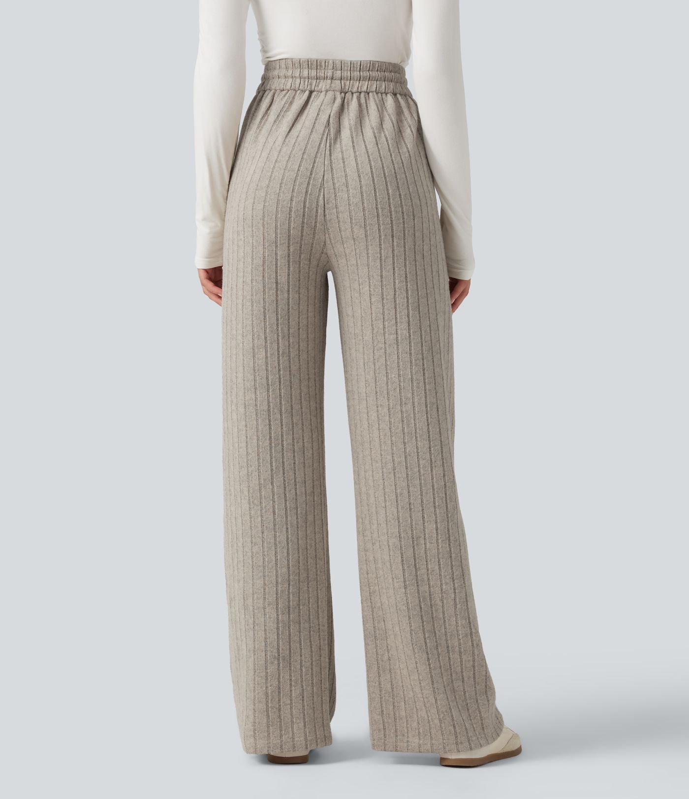 High Waisted Drawstring Baggy Casual Pants with Pockets High Waisted Drawstring Baggy Casual Pants with Pockets