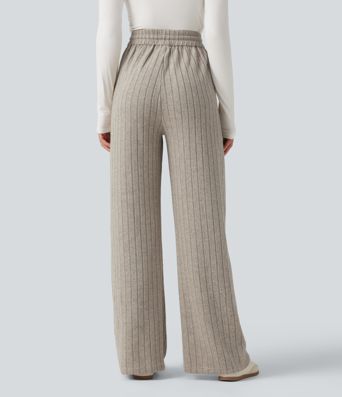 High Waisted Drawstring Baggy Casual Pants with Pockets High Waisted Drawstring Baggy Casual Pants with Pockets