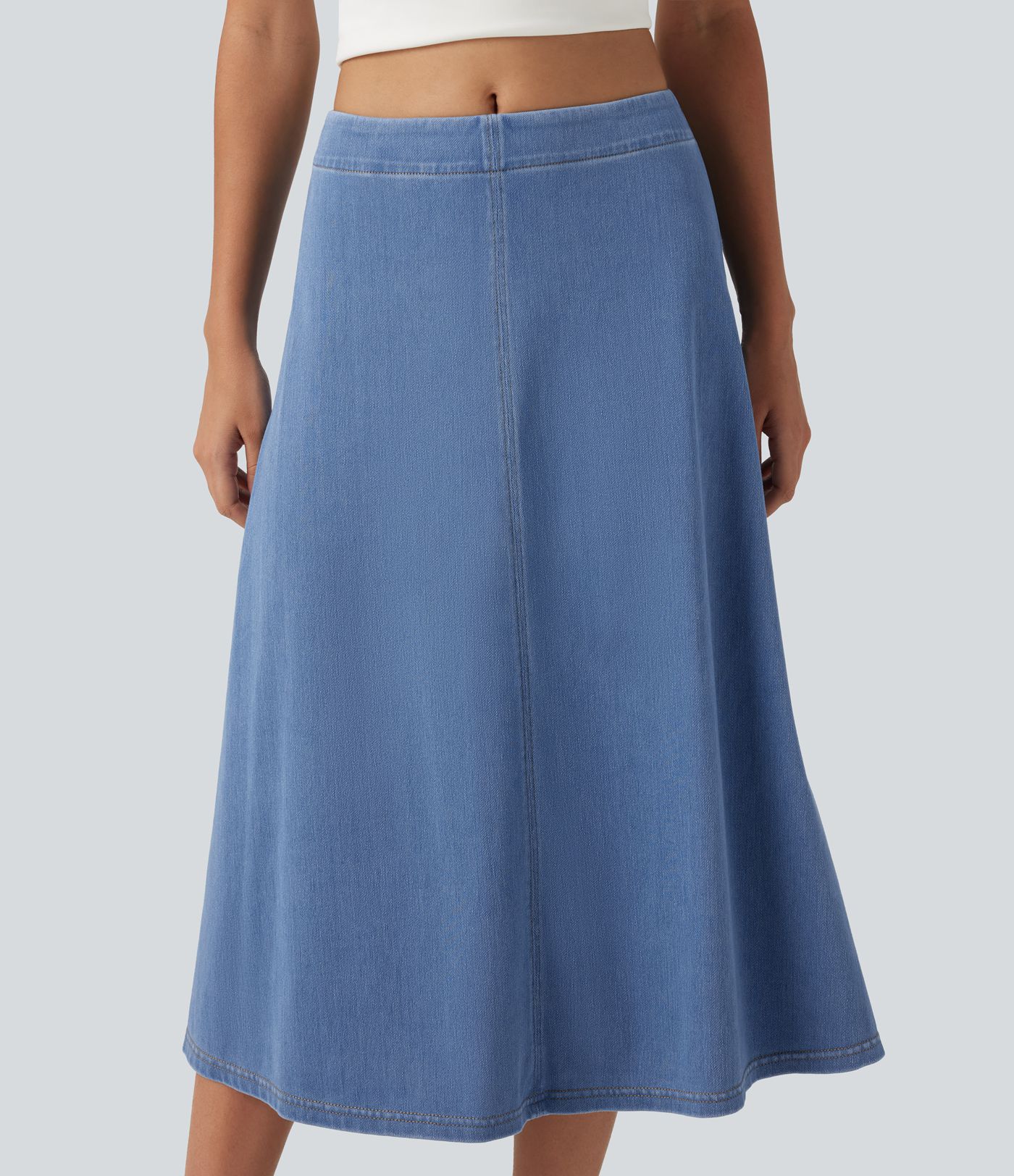 Halara Flex™ Mid Rise Denim Midi Casual Skirt