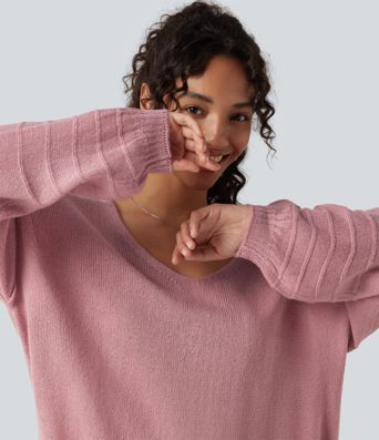 V Neck Long Sleeve Casual Sweater V Neck Long Sleeve Casual Sweater