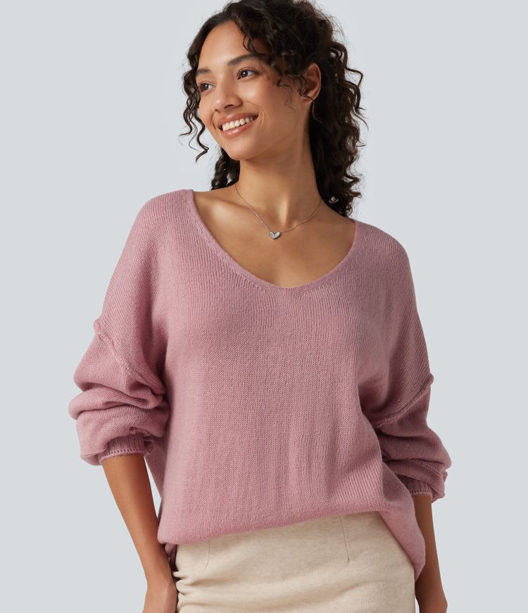 V Neck Long Sleeve Casual Sweater V Neck Long Sleeve Casual Sweater
