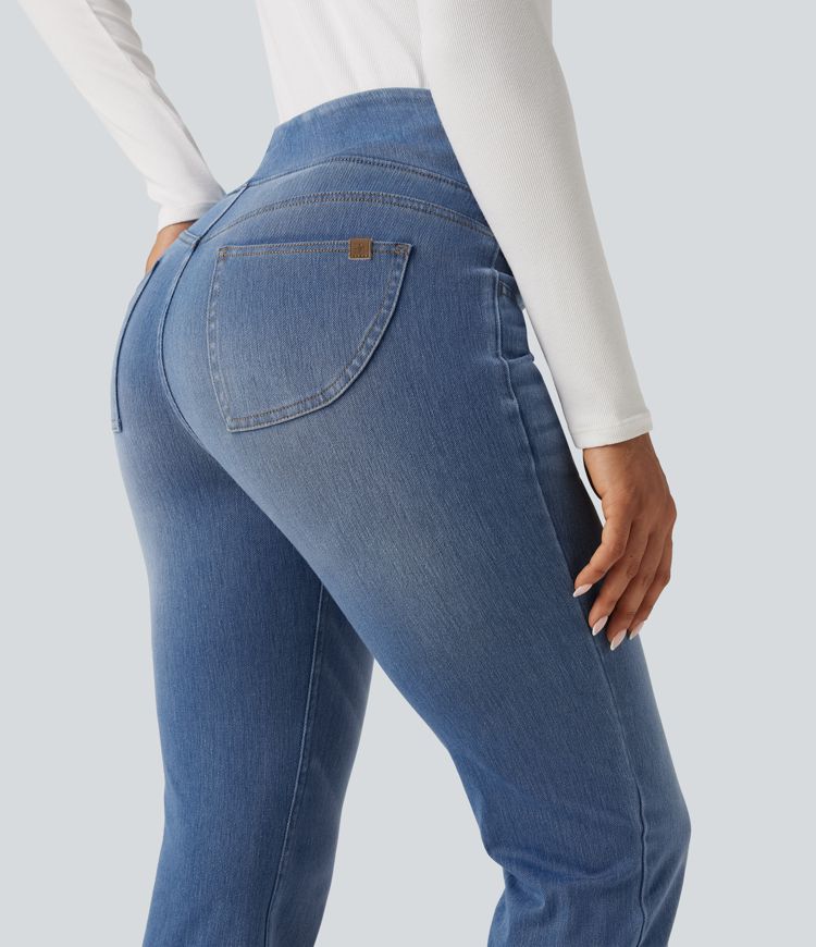 Halara Flex™ High Waisted Tummy Control Bootcut Casual Jeans with Pockets Halara Flex™ High Waisted Tummy Control Bootcut Casual Jeans with Pockets