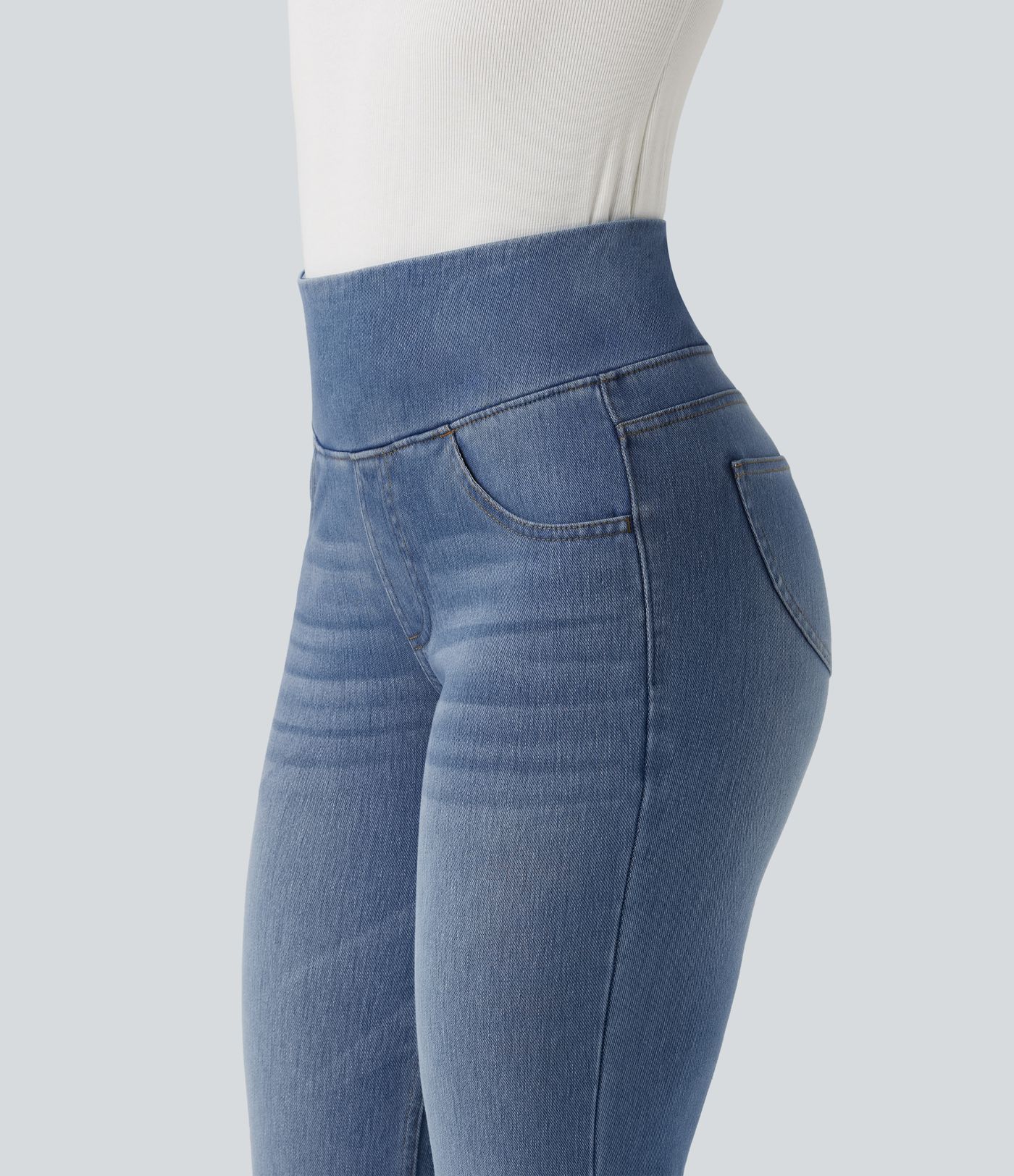 Halara Flex™ High Waisted Tummy Control Bootcut Casual Jeans with Pockets Halara Flex™ High Waisted Tummy Control Bootcut Casual Jeans with Pockets