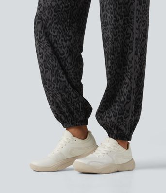 Halara UltraSculpt™ - Yoga-Jogginghose mit hohem Bund, Seitentaschen, Bauchkontrolle und Leopardenmuster