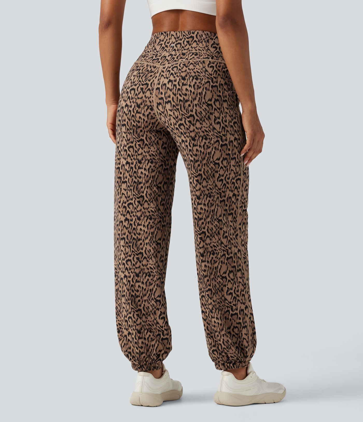Jogging de yoga Halara UltraSculpt™ taille haute gainant imprimé léopard avec poches