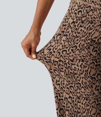 Jogging de yoga Halara UltraSculpt™ taille haute gainant imprimé léopard avec poches