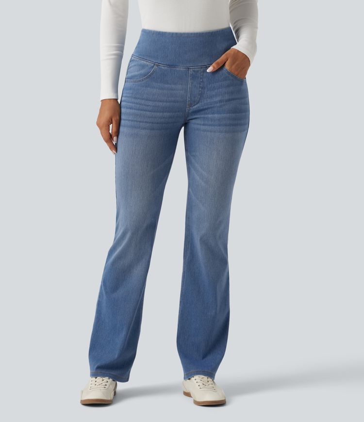 Halara Flex™ High Waisted Tummy Control Bootcut Casual Jeans with Pockets Halara Flex™ High Waisted Tummy Control Bootcut Casual Jeans with Pockets