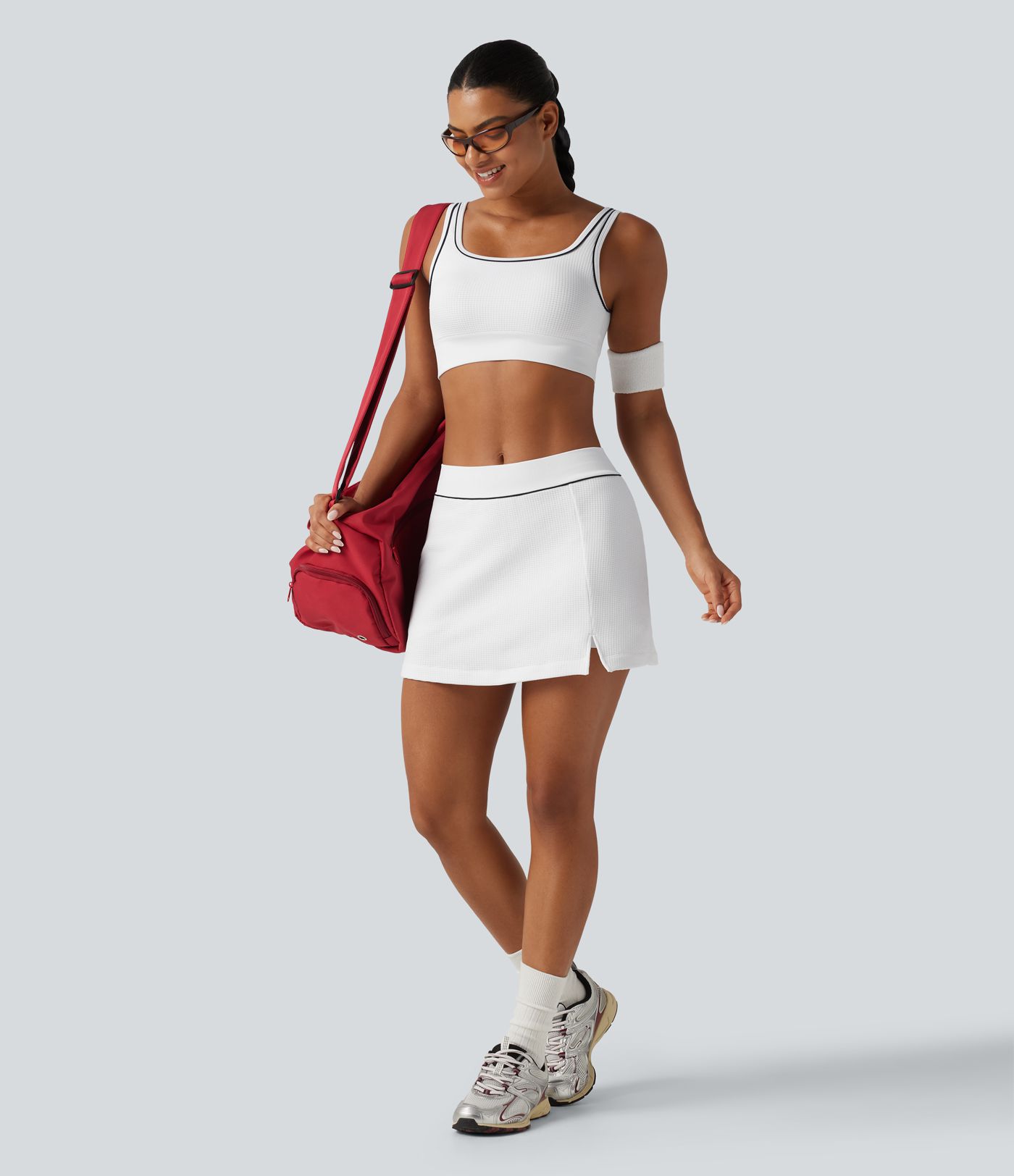 Mid Rise A-Line OneForm Seamless Mini Skort with Built-in Shorts and Pocket Mid Rise A-Line OneForm Seamless Mini Skort with Built-in Shorts and Pocket