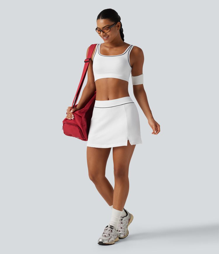 Mid Rise A-Line OneForm Seamless Mini Skort with Built-in Shorts and Pocket Mid Rise A-Line OneForm Seamless Mini Skort with Built-in Shorts and Pocket