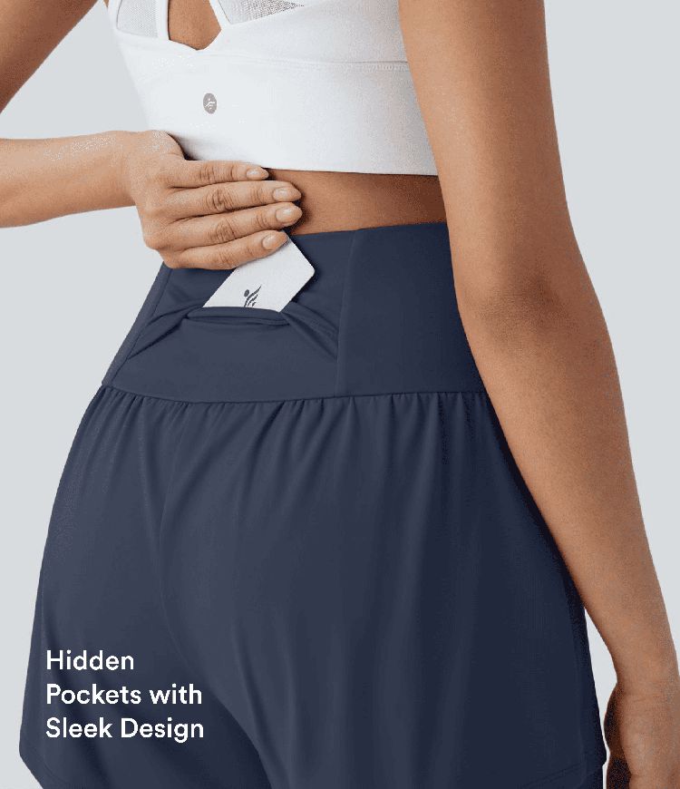 SoftlyZero™ Airy Super High Waisted 2-in-1 InstantCool Yoga Shorts 5'' with Pockets