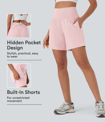 SoftlyZero™ Airy Super High Waisted 2-in-1 InstantCool Yoga Shorts 7" with Pockets SoftlyZero™ Airy Super High Waisted 2-in-1 InstantCool Yoga Shorts 7" with Pockets