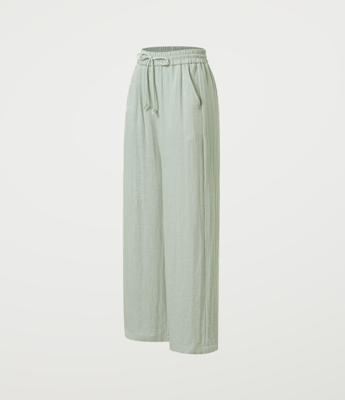 High Waisted Drawstring Pocket Wide Leg Baggy Casual Linen-Feel Pants High Waisted Drawstring Pocket Wide Leg Baggy Casual Linen-Feel Pants