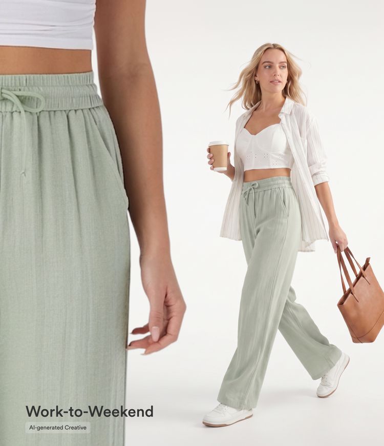 High Waisted Drawstring Pocket Wide Leg Baggy Casual Linen-Feel Pants High Waisted Drawstring Pocket Wide Leg Baggy Casual Linen-Feel Pants